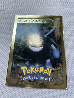 Gengar #94 94 Pokemon Cut Card Hasbro Toy Wishes Magazine 1999 Gold Foil Border - Image 4