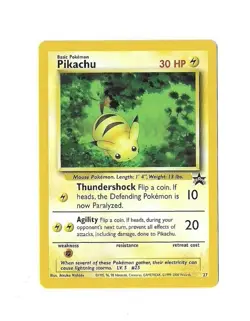 LP Pikachu 27 WOTC Black Star Promo Series Nintendo Pokemon Card - Image 1