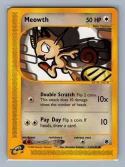 Meowth #121/165 Expedition Base Set Pokemon Card - LP - Image 2