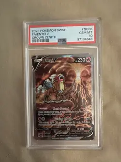 Pokemon TCG Crown Zenith Entei V Full Art Card GG36 *GEM MINT PSA 10* - Image 1