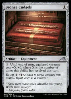 Bronze Cudgels 240/32 Kamigawa: Neon Dynasty MTG Magic the Gathering card - Image 1