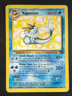 Vaporeon 28/64 Jungle Rare - WOTC Pokemon Card HP - Image 1