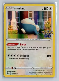 Snorlax Holo Rare Pokemon GO 055/078 NM Holo - Image 1