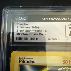 Pikachu 1999 Black Star Promo 4 WB Movie Pokemon Card CGC 7.5 - Image 2