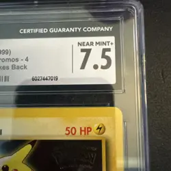 Pikachu 1999 Black Star Promo 4 WB Movie Pokemon Card CGC 7.5 - Image 3