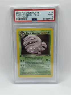 Dark Weezing 1st Edition Holo Rare Team Rocket 14/82 Pokemon Card- PSA 9 - Image 1