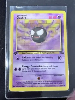 Pokemon TCG Gastly Fossil, 1st Edition Uncommon Card 33/62 Non Holo - Image 1