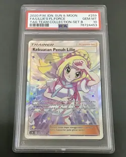 PSA10 Lillie's Full Force SR Indonesian Pokemon Card 259/204 Full Art/Lillie's - Image 1