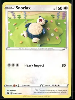 Snorlax 109/159 Rare Crown Zenith Pokemon Near Mint - Image 1