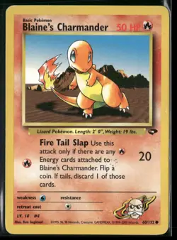 Blaine's Charmander 60/132 Common Gym Challenge Pokemon Moderately Played - Image 1