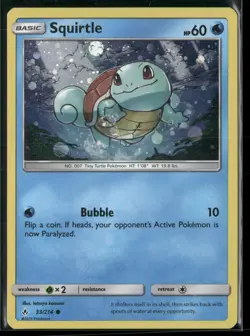 Squirtle 33/214 Common Unbroken Bonds Pokemon Reverse Cosmos Holo Near Mint - Image 1