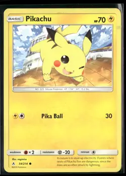 Pikachu 54/214 Common Unbroken Bonds Pokemon Near Mint - Image 1