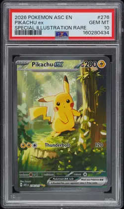 2026 POKEMON ASC EN-ASCENDED HEROES SPECIAL ILLUSTRATION RARE PIKACHU EX PSA 10 - Image 1