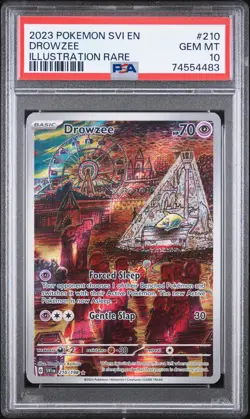 2023 POKEMON SVI EN-SCARLET & VIOLET ILLUSTRATION RARE #210 DROWZEE PSA 10 - Image 1