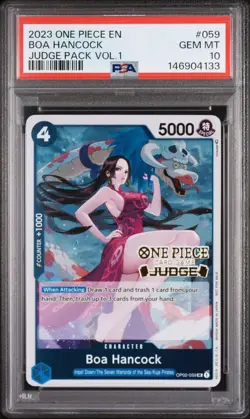 PSA 10 2023 ONE PIECE JUDGE PROMO VOLUME 1 059 BOA HANCOCK - Image 1