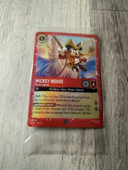 Disney Lorcana Mickey Mouse Pirate Captain Foil Holo 18/P2 EN 6 NM - Image 1