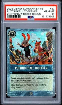 2025 DISNEY LORCANA EN P3-PROMO #27 PUTTING IT ALL TOGETHER PSA 10 - Image 1