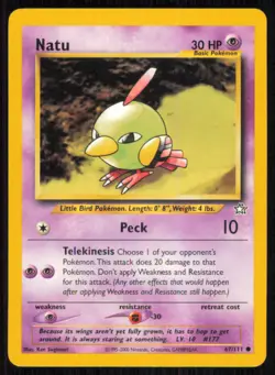 Natu 67/111 Common Neo Genesis Pokemon Unlimited Lightly Played - Image 1