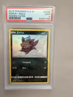 Pokemon TCG Zorua Hidden Fates Shiny Vault Holo Shiny Rare PSA 9 2019 SV25 - Image 1