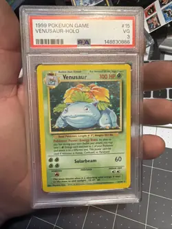 1999 Pokemon Base Set Venusaur Holo 15/102 PSA 3 VG Vintage WOTC - Image 1