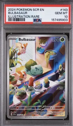 Pokemon Sv07: Stellar Crown Bulbasaur 143/142 Illustration Rare Holo EN PSA 10 - Image 1