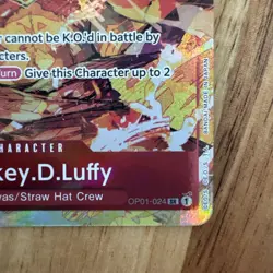Monkey D Luffy - OP01-024 - AA SR Alt Art Super Rare -Romance Dawn One Piece TCG - Image 5