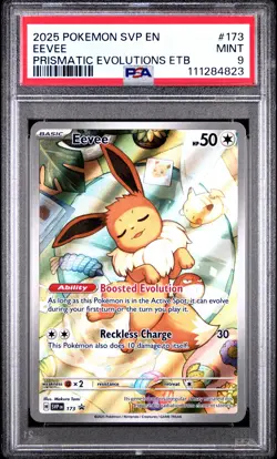 2025 POKEMON SVP EN-SV BLACK STAR PROMO #173 EEVEE PSA 9 - Image 1
