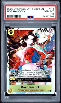 2026 ONE PIECE OP14-EB04-THE AZURE SEA'S SEVEN #112 BOA HANCOCK PSA 10 - Image 1