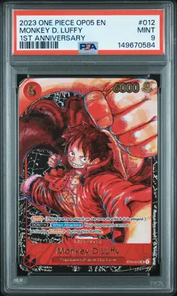 PSA 9 MONKEY D LUFFY 012 OP05 AWAKENING OF THE NEW ERA ENGLISH ONE PIECE 😍 - Image 1