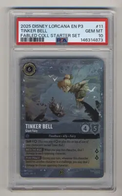 Disney Lorcana PSA 10 Tinker Bell Giant Fairy Fabled Collection Starter Promo 11 - Image 1