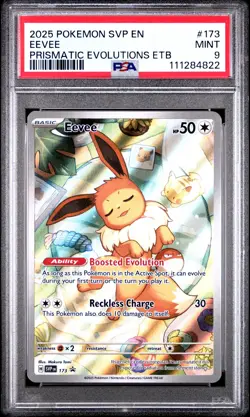 2025 POKEMON SVP EN-SV BLACK STAR PROMO #173 EEVEE PSA 9 - Image 1