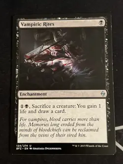1x Vampiric Rites (124) Battle for Zendikar LP MTG Magic the Gathering x1 MKE - Image 1