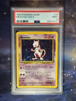 1999 Pokemon Base Set: PSA 9 MINT Mewtwo Holo Rare #10 - Unlimited New Cert! - Image 1