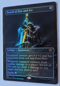 MTG English Magic Card FOIL BORDERLESS N/M SWORD OF FIRE AND ICE, Double Masters - Image 2