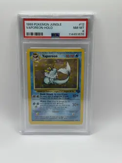 Vaporeon - 12/64 Jungle Unlimited Holo Rare Pokemon - PSA 8 NM/MINT - Image 1