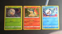 Pokemon TCG Rowlet SWSH220 Cyndaquil SWSH221 Oshawott SWSH222 Cosmos Holo NM - Image 1