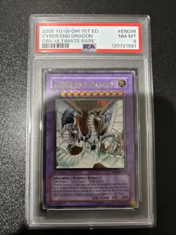 PSA 8 EURO Cyber End Dragon CRV-EN036 Ultimate Rare 1st Edition Yugioh - Image 1