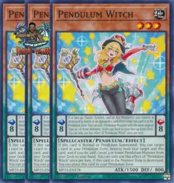 Yugioh! 3x Pendulum Witch MP25-EN378 Common 1st Ed NM - Image 1