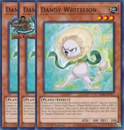 Yugioh! 3x Dandy Whitelion MP25-EN377 Common 1st Ed NM - Image 1
