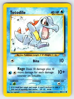 Totodile 80/111 2000 Neo Genesis Pokemon Card TCG Vintage WOTC Nintendo - Nm/Vlp - Image 1