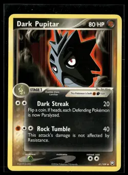 Dark Pupitar 41/109 Team Rocket Returns Uncommon Pokemon - Image 1