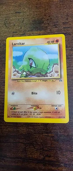 Larvitar 57/75 Common Neo Discovery Pokemon Near Mint - Image 1