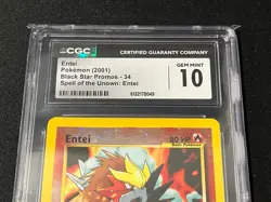 CGC 10 Entei Pokemon (2001) Black Star Promos #3 - Reverse Holo TCG Pokemon - Image 3
