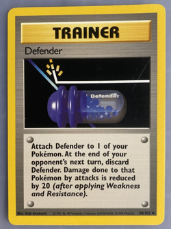 Defender 80/102 Uncommon Base Set Unlimited Pokemon TCG Lightly Played 1999 - Image 1