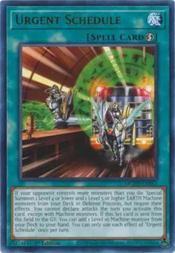 Yu-Gi-Oh Card - MGED-EN063 - URGENT SCHEDULE (gold rare) - NM/Mint - Image 1