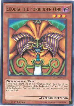 Yu-Gi-Oh Card - YGLD-ENA17 - EXODIA THE FORBIDDEN ONE (ultra rare holo) -NM/Mint - Image 1