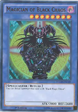 Yu-Gi-Oh Card - YGLD-ENC01 - MAGICIAN OF BLACK CHAOS (ultra rare holo) - NM/Mint - Image 1