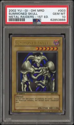 2002 YU-GI-OH! MRD-METAL RAIDERS 1ST EDITION #003 SUMMONED SKULL PSA 10 - Image 1