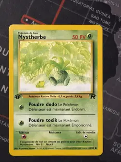 2000 1st Ed French ODDISH Mystherbe 63/82 LP Team Rocket Wizards Pokemon Card - Image 1