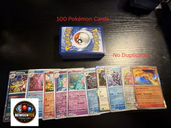 100-Card Pokemon Card Lot + Bonus 10 Holo Foils – No Duplicates! - Image 1